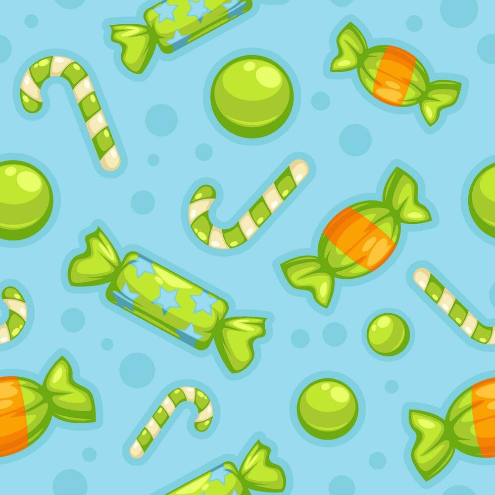 Lollipop and candies, sweets seamless pattern vector