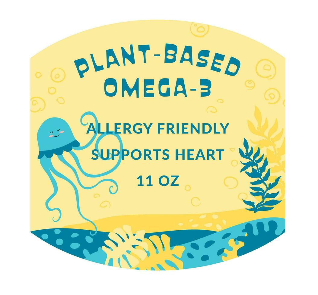 Allergy friendly supports heart, plant based omega vector