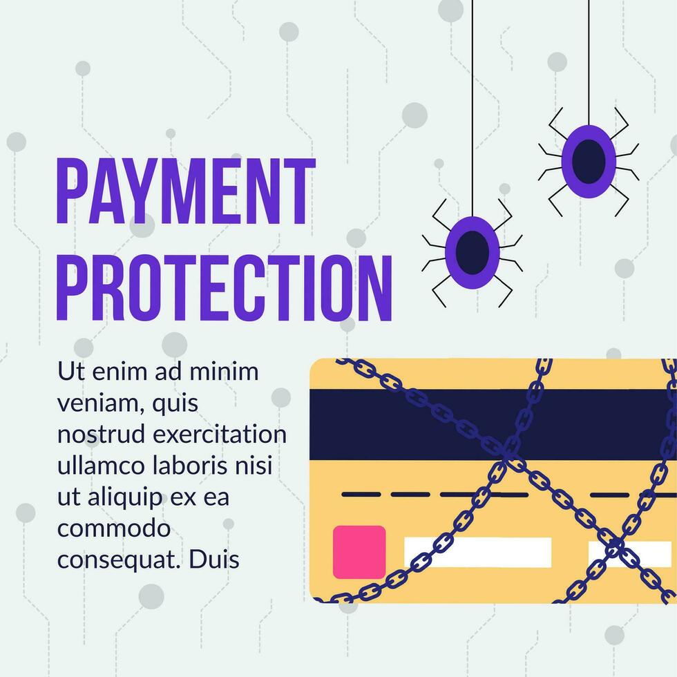 Payment protection, security for banking system vector