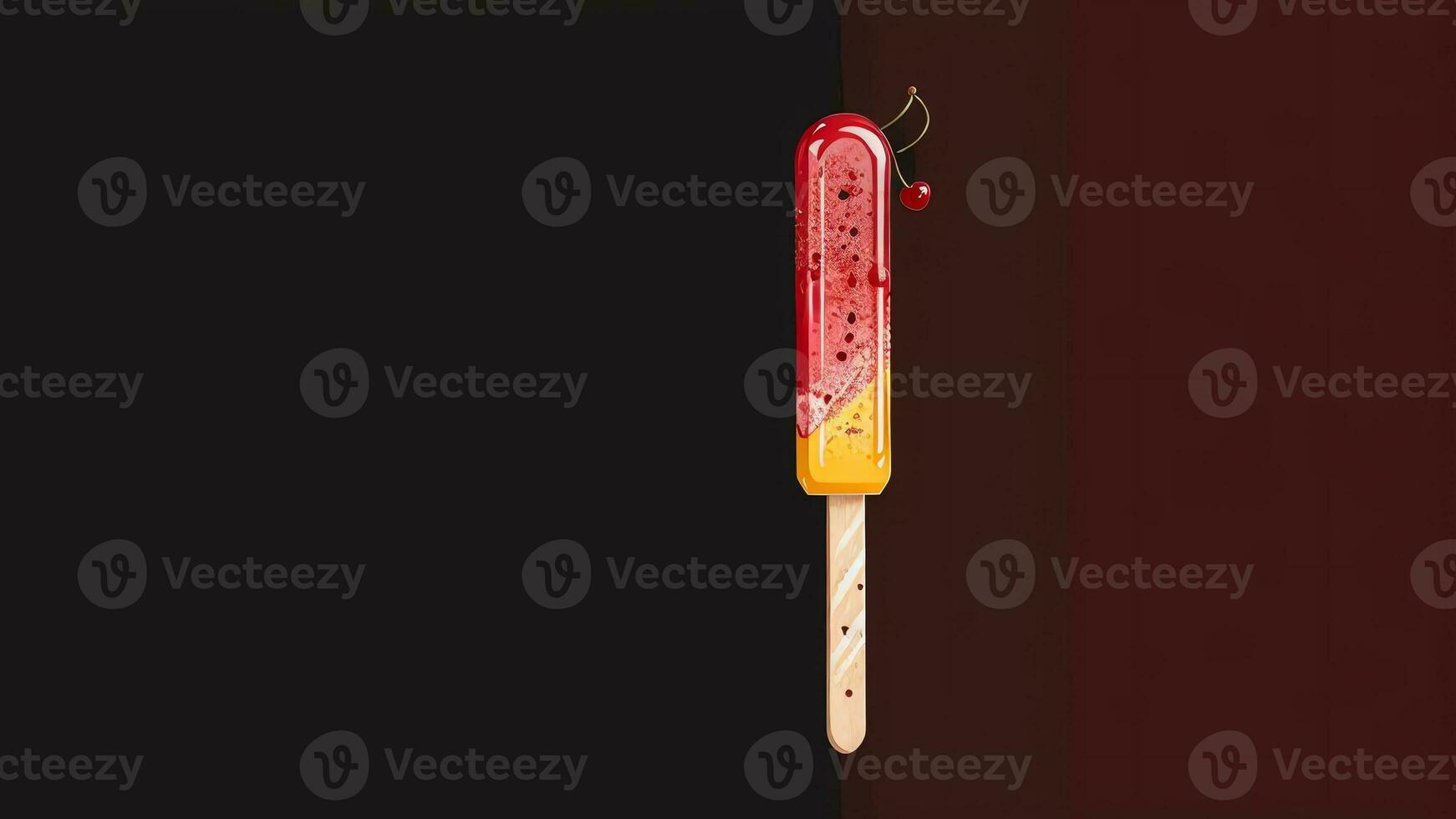 Energetic Pop Art Vector of a Cherry Festival for National Cherry Popsicle Day. AI Generated. photo