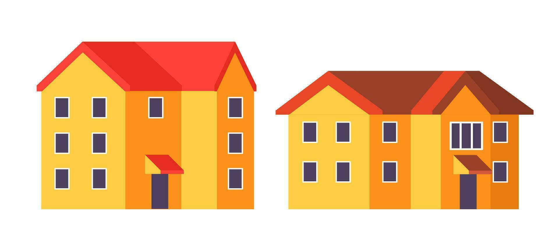 Houses building with apartment for living vector