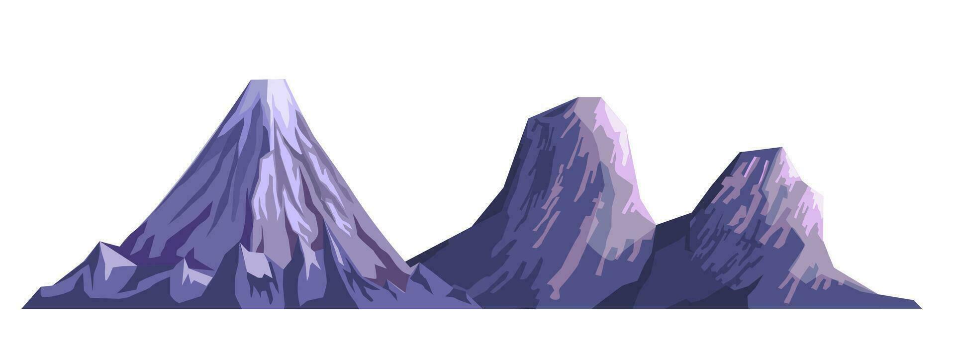 High mountains and rocks, nature scenery vector