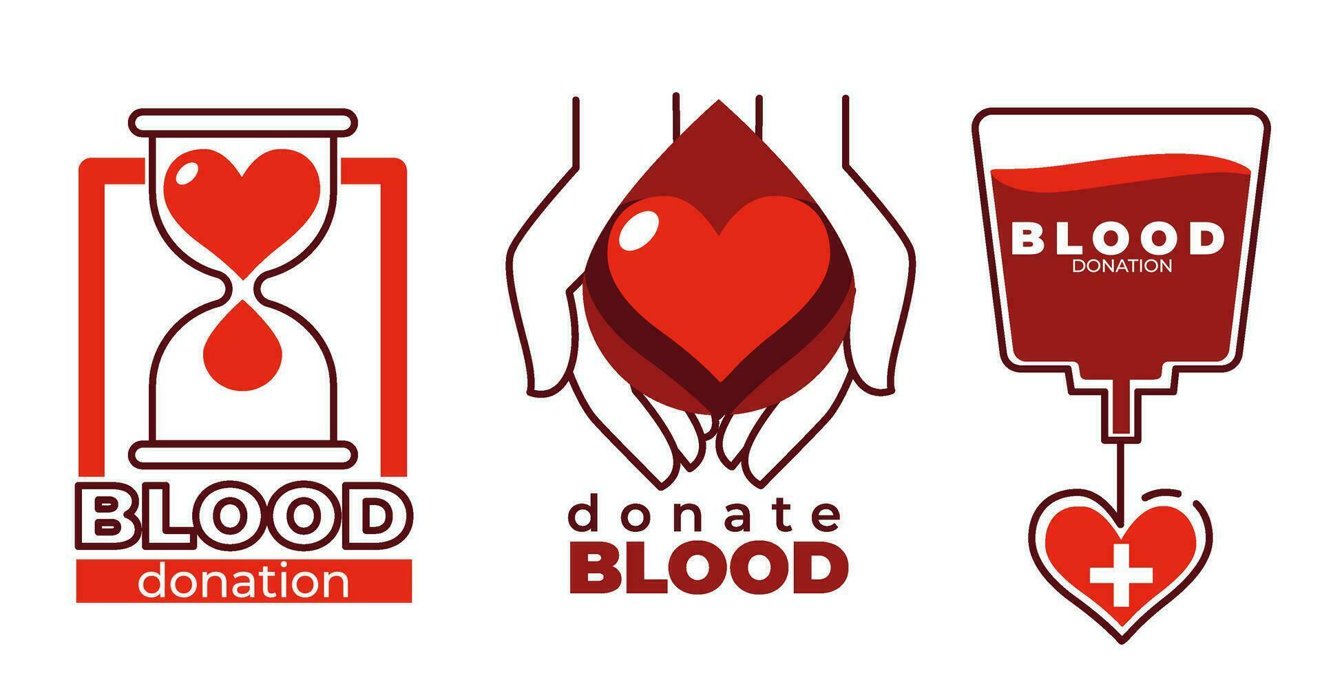 Donate blood, donation to save peoples lives vector