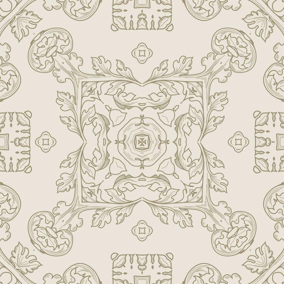 Retro or vintage floral print, seamless pattern vector