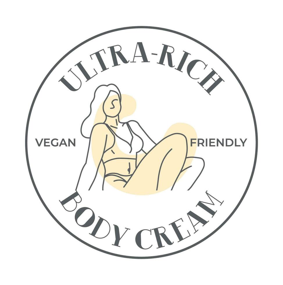 Ultra rich body cream, vegan friendly cosmetics vector