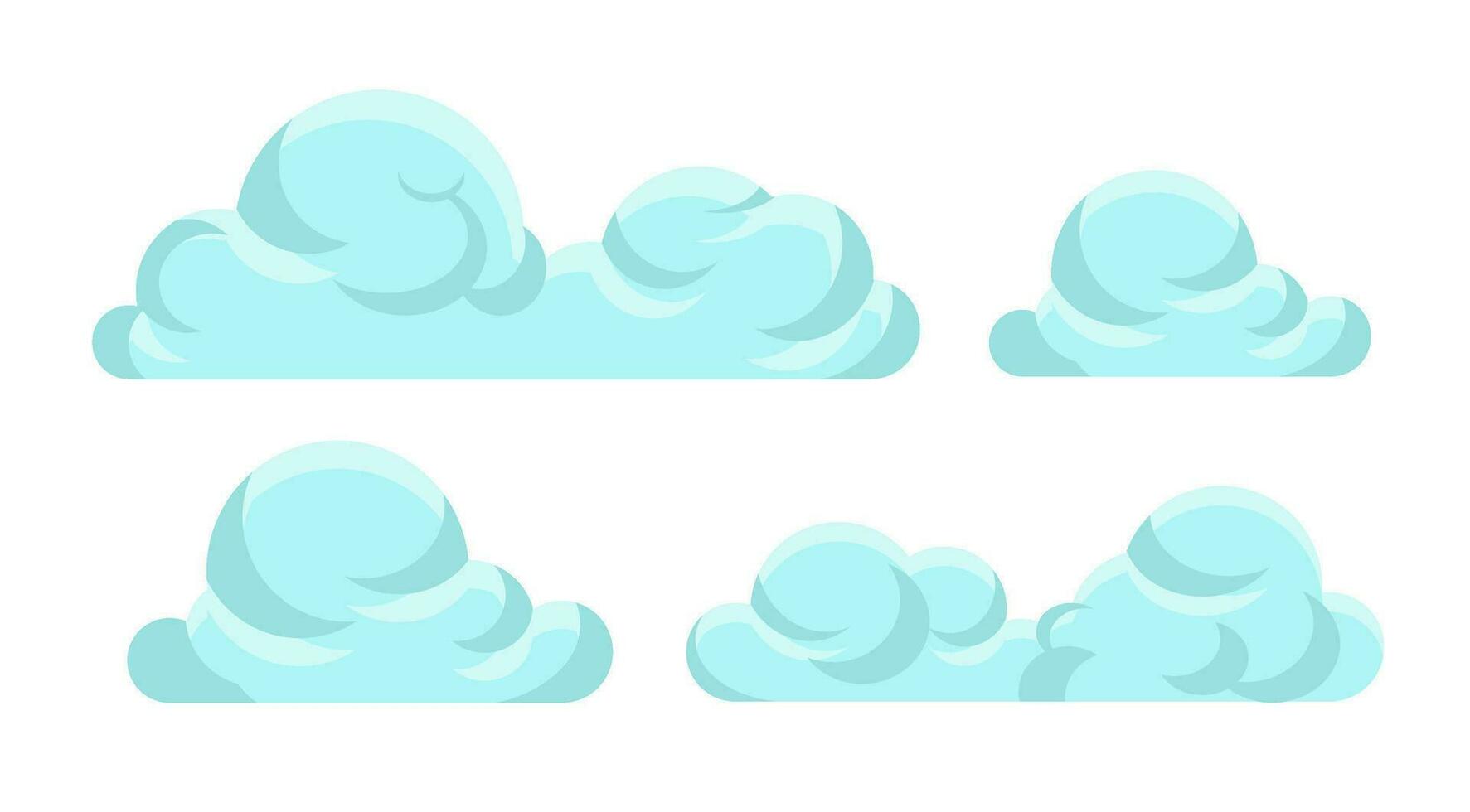 Fluffy clouds, cloudscape and nature landscape vector