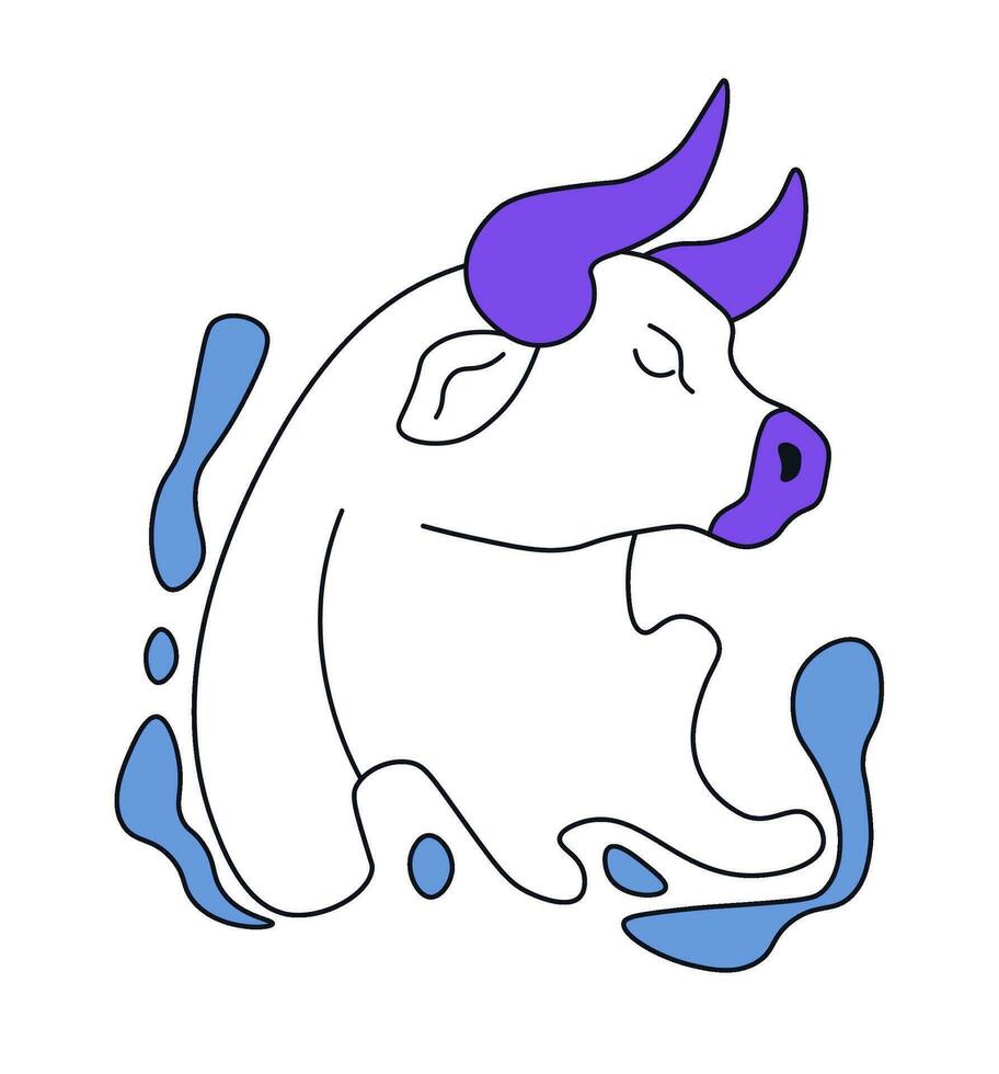 Zodiac sign, Taurus or Bull symbol, astrology vector