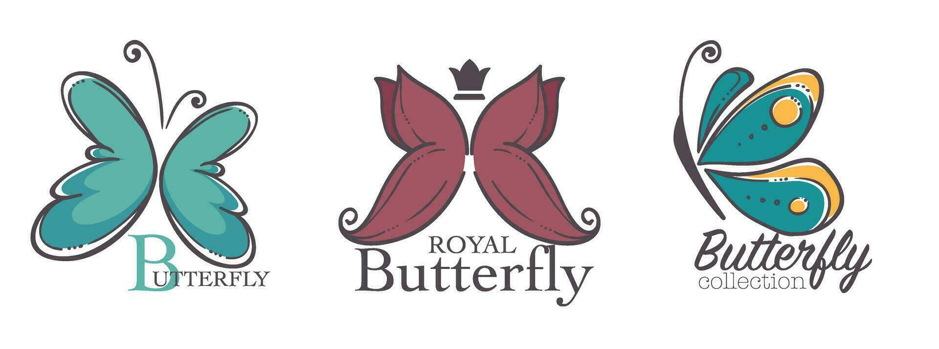 Royal butterfly collection, nature and wilderness vector