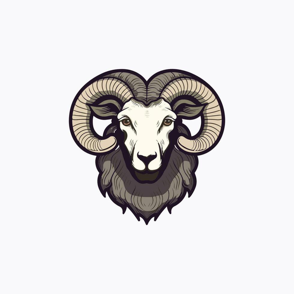 Angry bighorn sheep head, mascot logo illustration for esport team vector