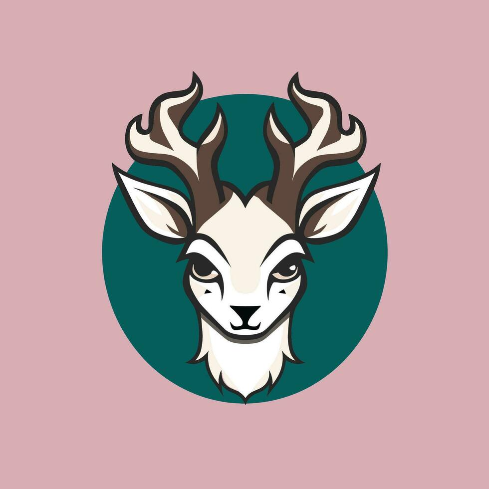 Deer antler head logo design illustration vector