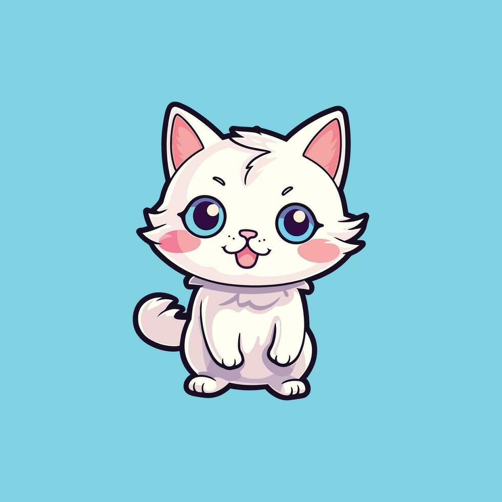 smiling cat standing vector illustration