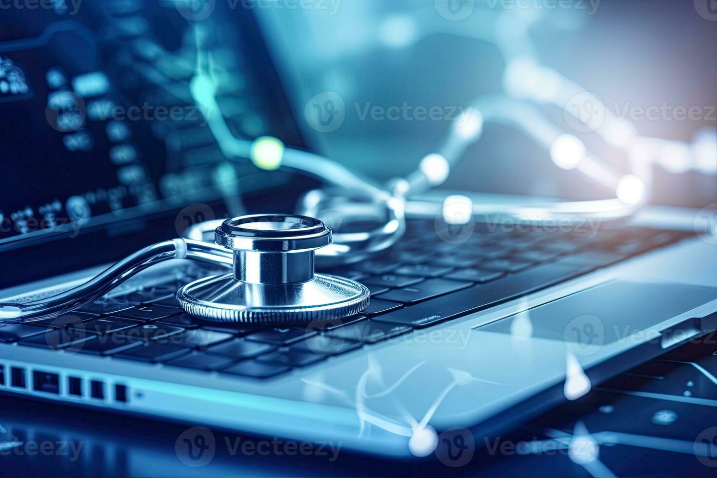 Generative AI illustration of healthcare technologies, the ease and convenience of accessing information and resources to navigate healthcare decisions. photo