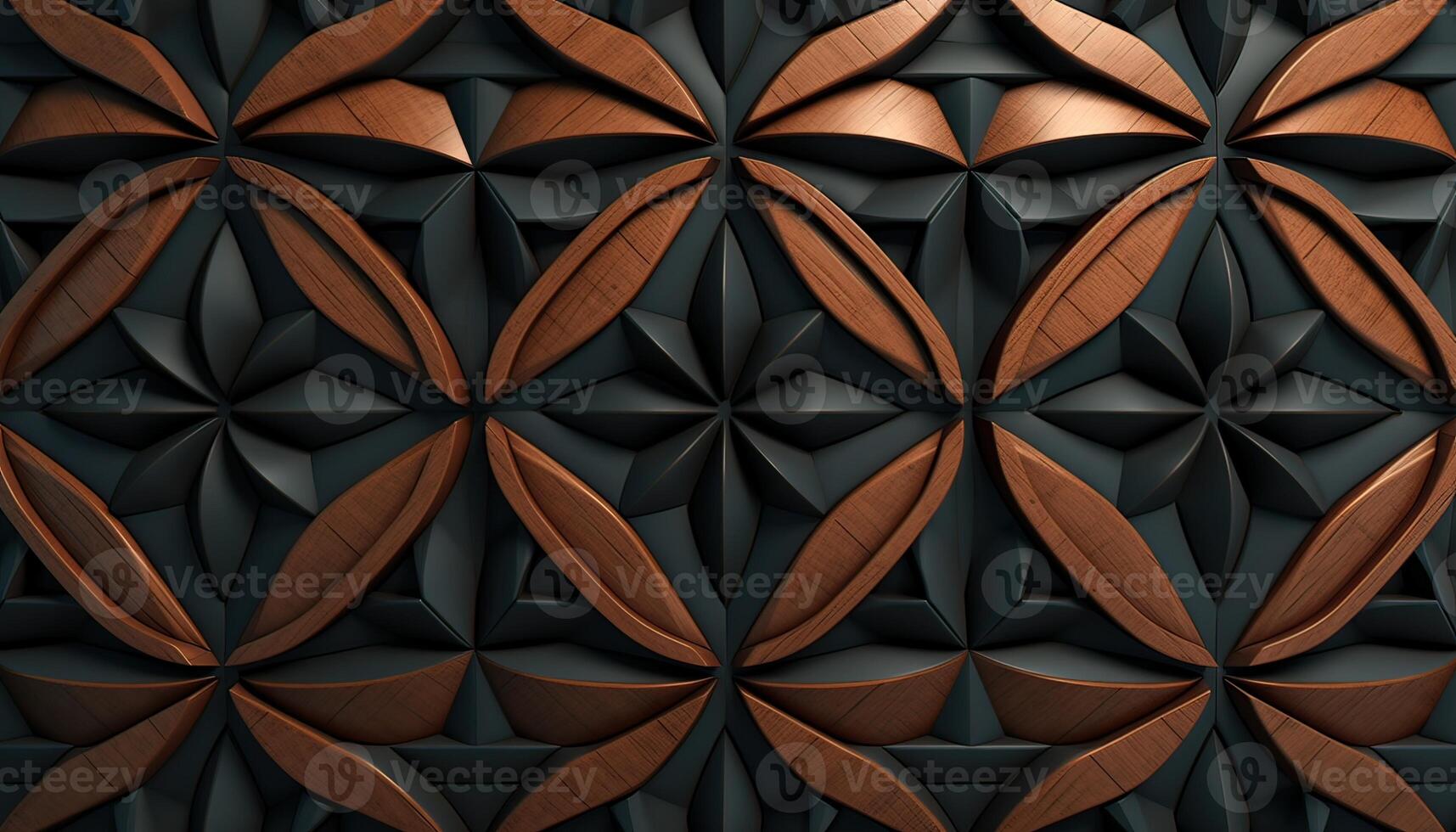 illustration of wall pattern mechanics, dark colors 3D shape photo