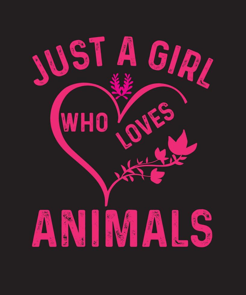 sólo un niña quien ama animales tipografía t camisa diseño vector