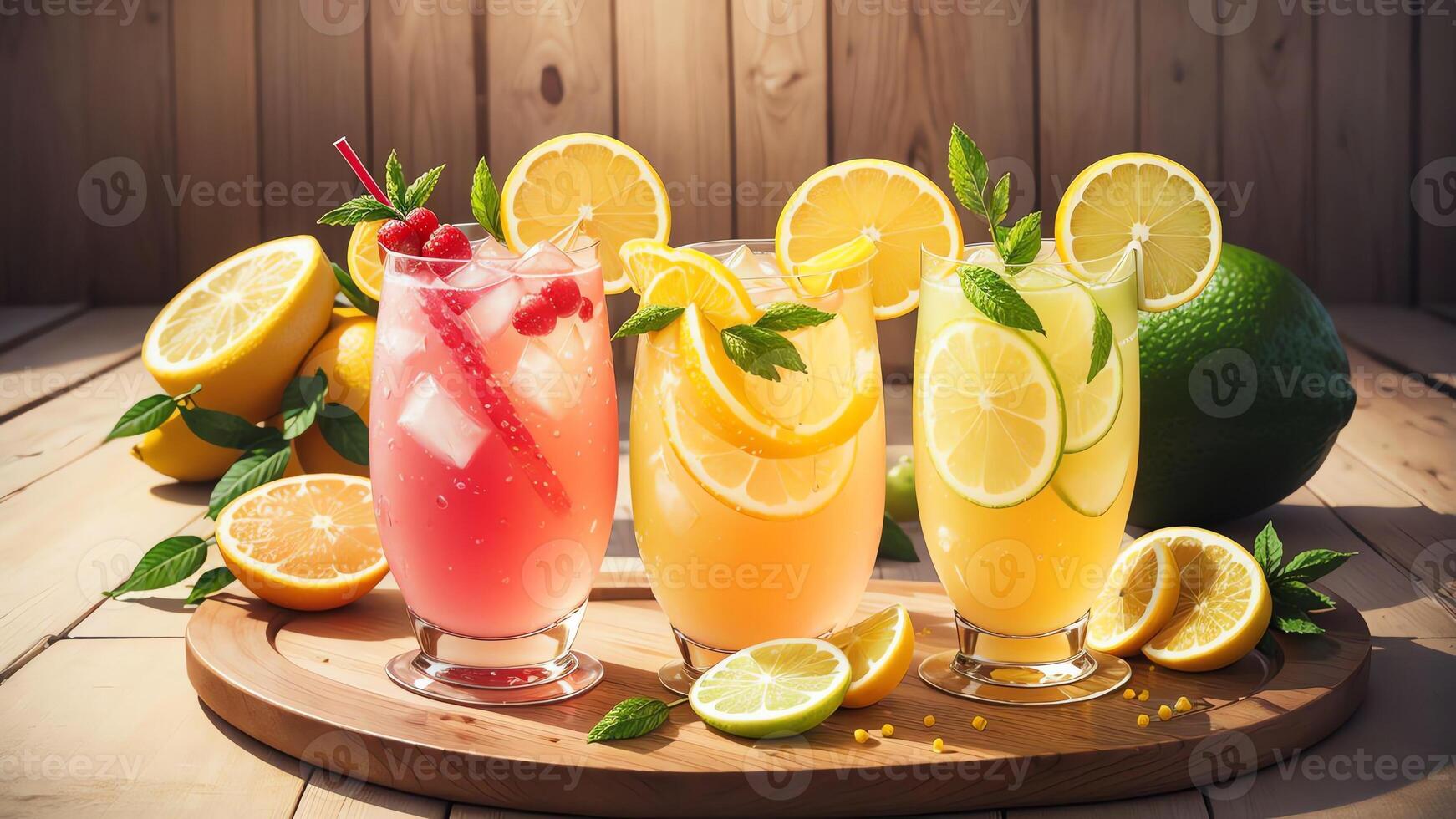 Citrus Bliss Celebrating National Lemon Juice Day with a Refreshing Lemonade Cocktail. . photo