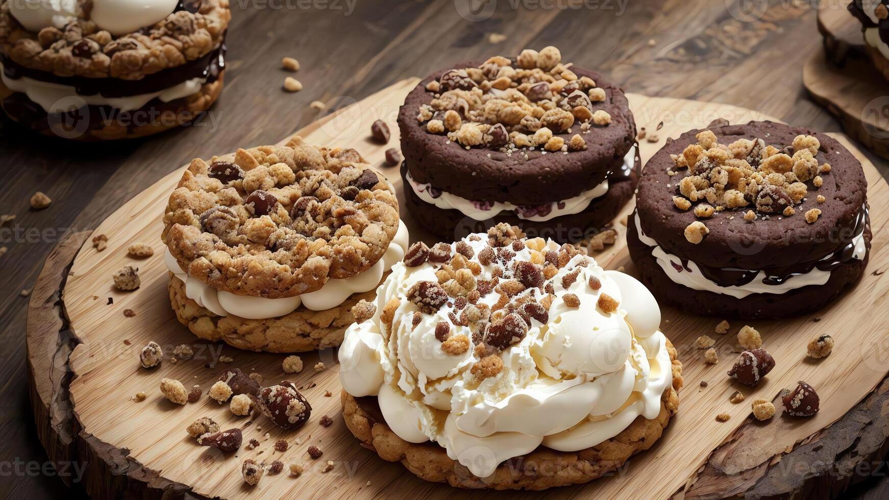 Salty Sweet Symphony National Ice Cream Sandwich Day with Pretzel Perfection. . photo