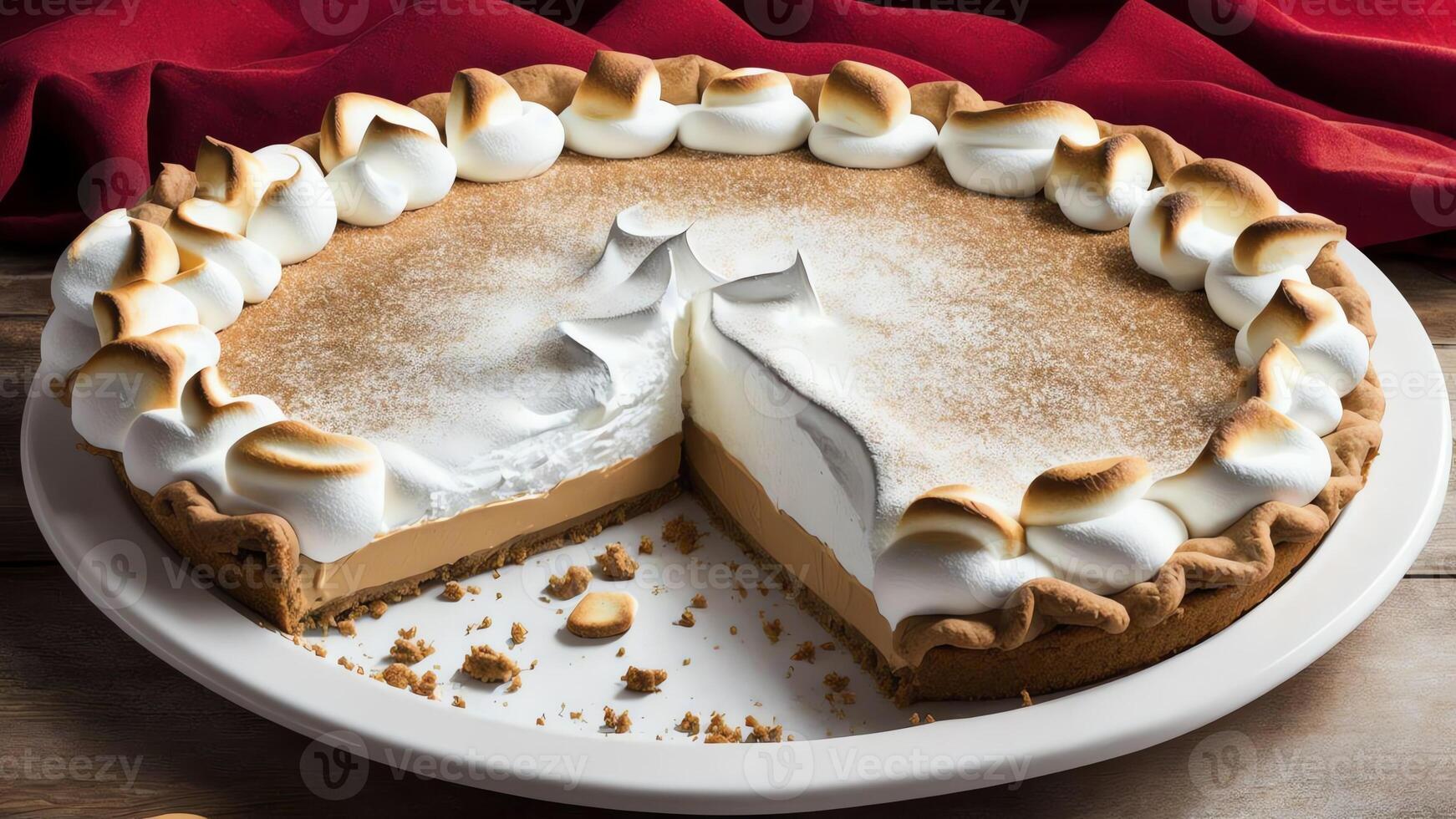 Pie Perfection A Whimsical Illustration Celebrating Marshmallow Pie. . photo