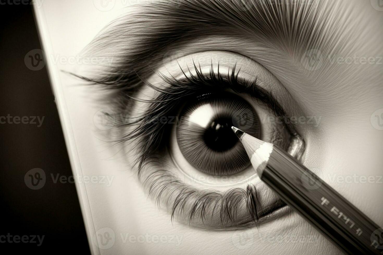 Detailed Realistic Pencil Drawings in a Sketchbook. AI Generated. photo
