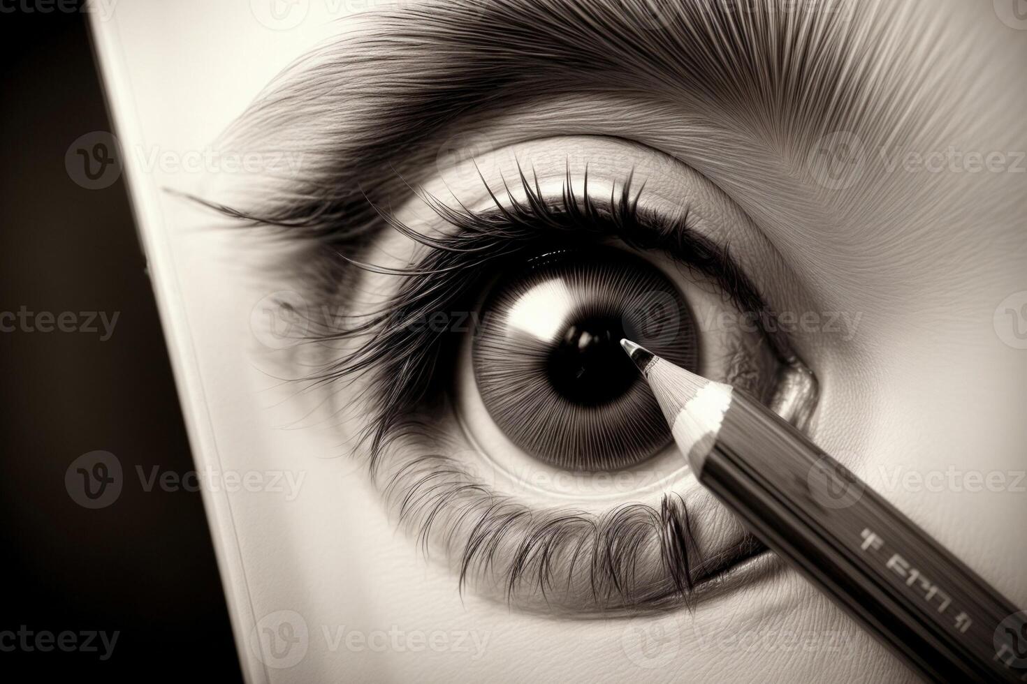 Detailed Realistic Pencil Drawings in a Sketchbook. . photo