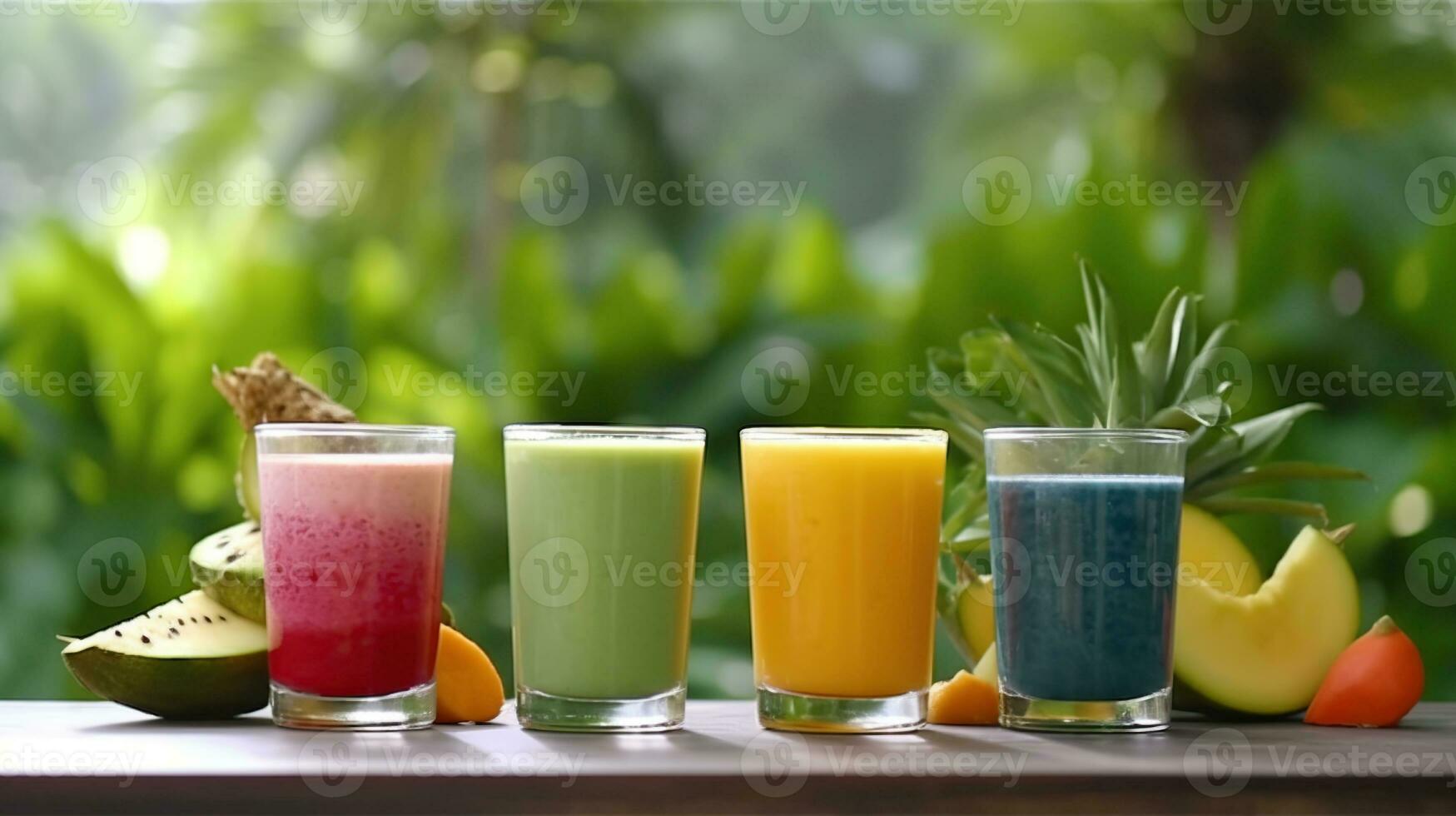 Assortment juices, smoothies, beverages AI generated image 26204277 ...