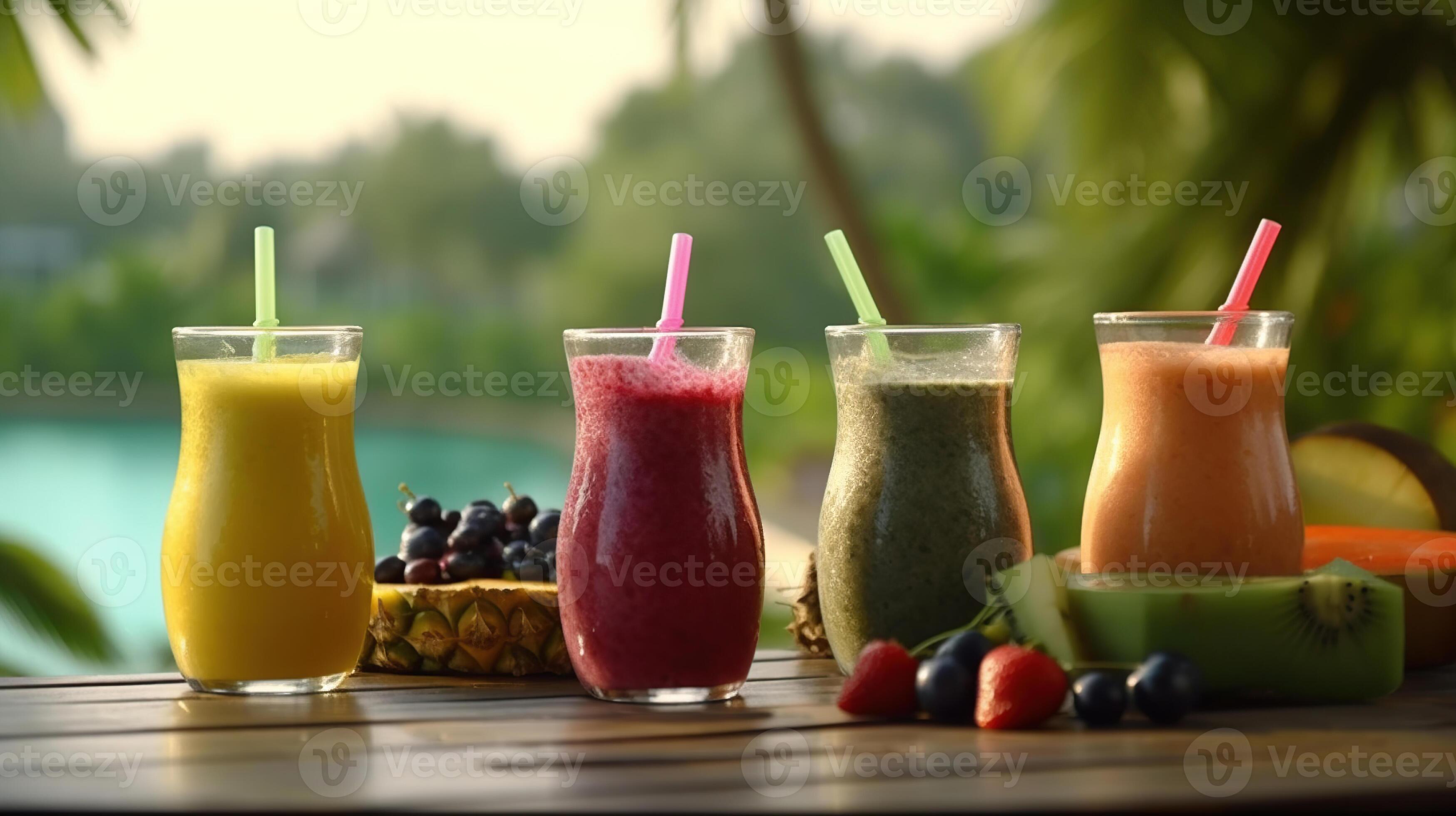 Assortment juices, smoothies, beverages AI generated image 26204474