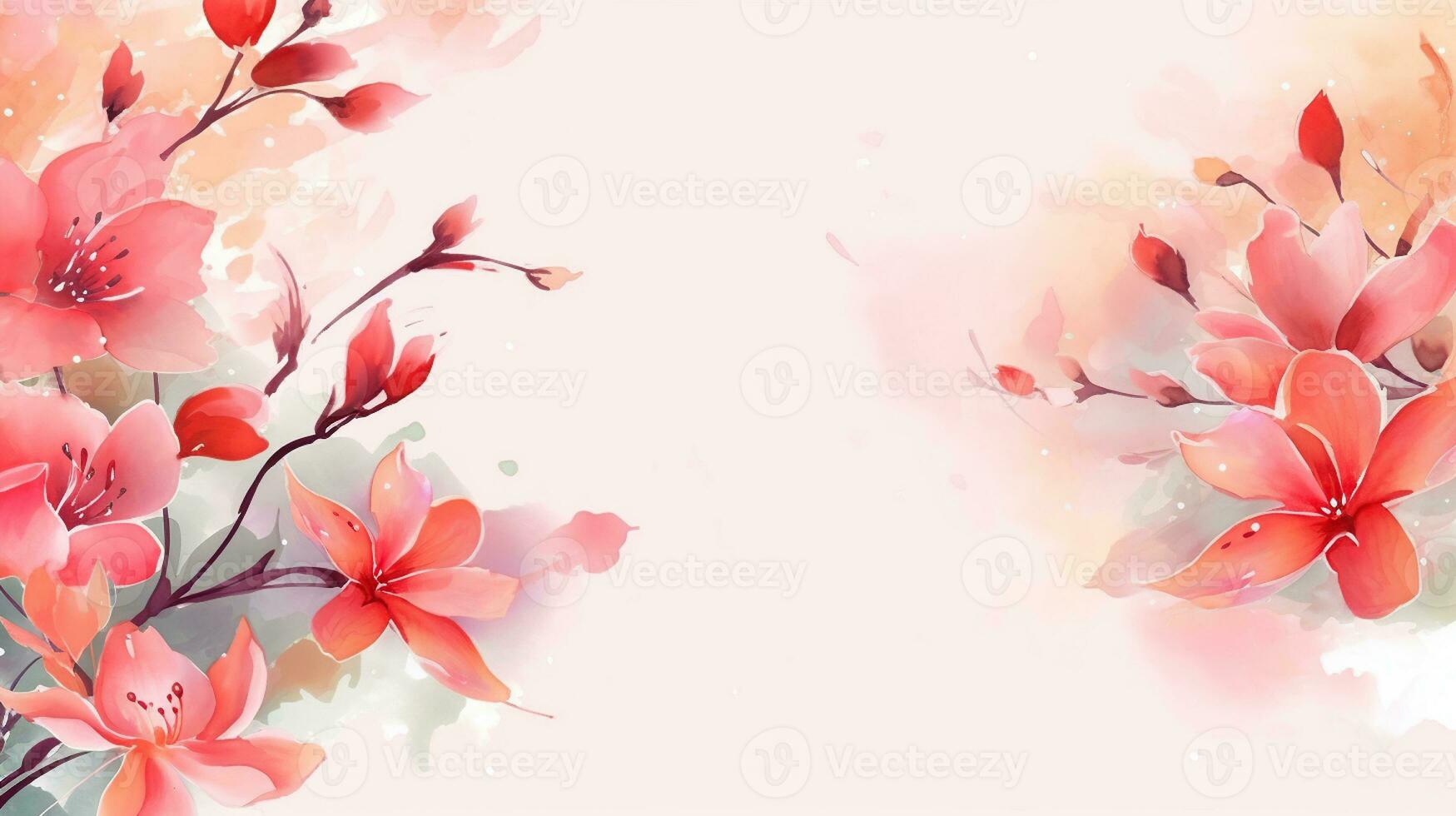 Flower watercolor art background vector. Generative AI 26205793 Stock ...