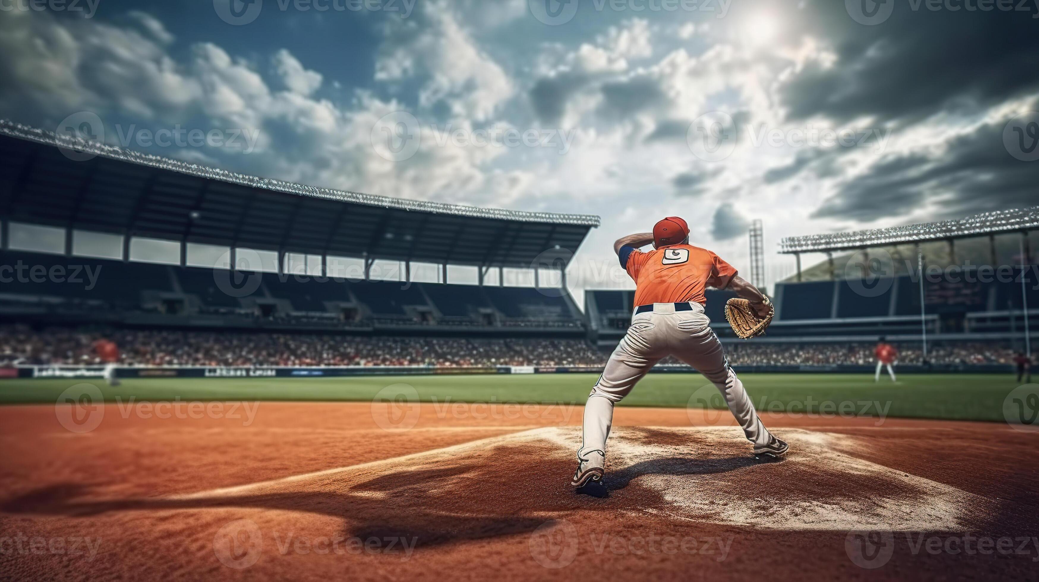 Baseball player throws the ball Generative AI 26207029 Stock Photo at