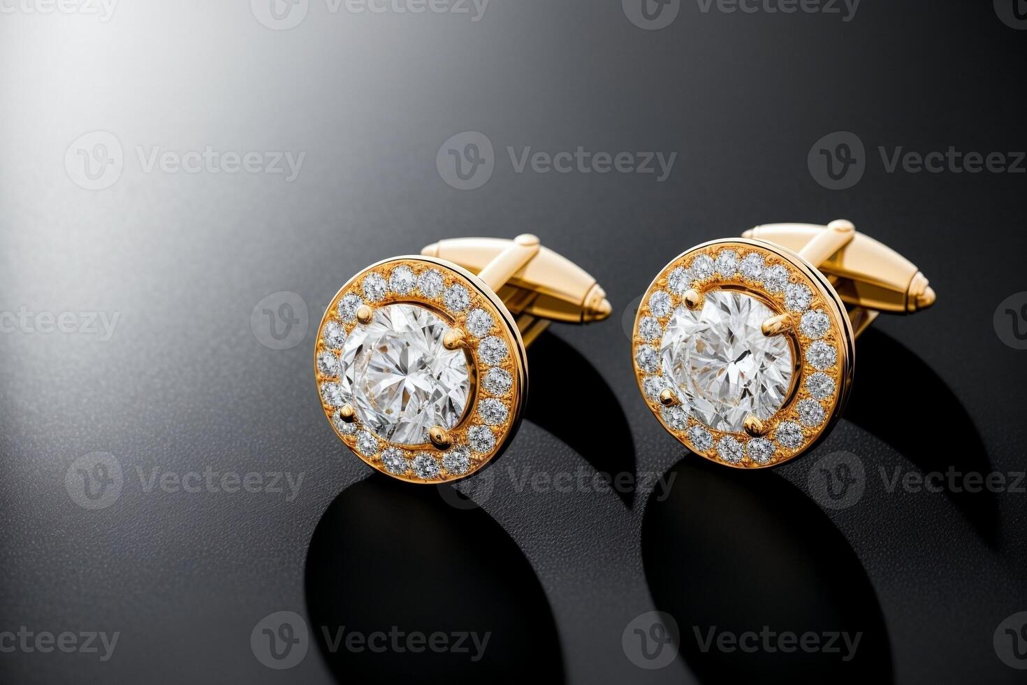 Dazzling Diamond Accent A Captivating Macro Shot of a Cufflink. . photo