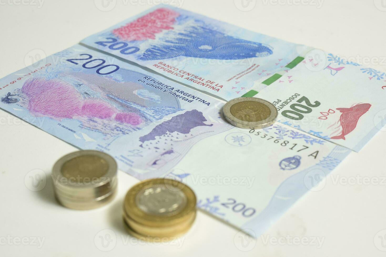 Argentine coins and banknotes photo