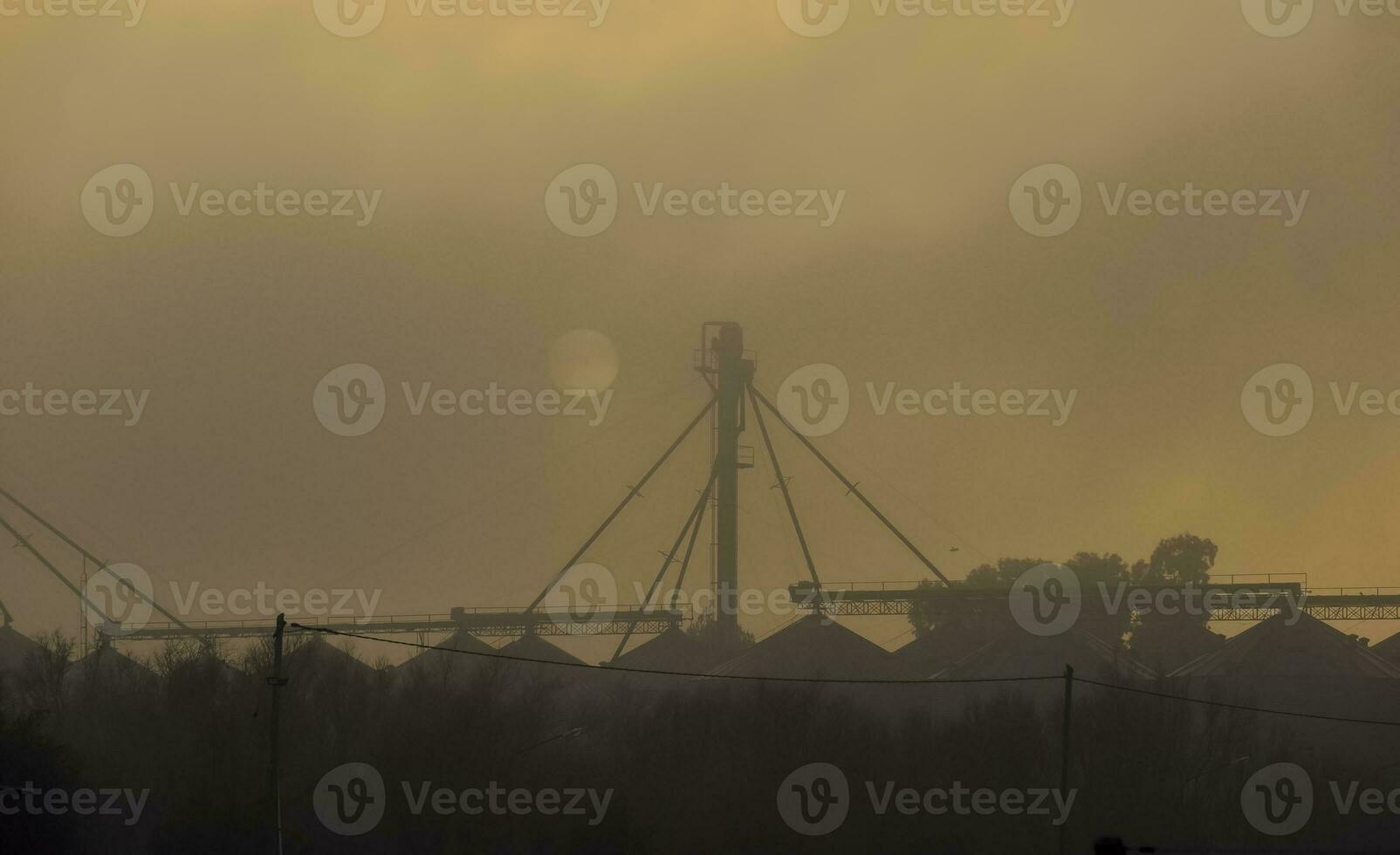 Grain storage steel silos, Buenos Aires Province, Patagonia, Argentina photo