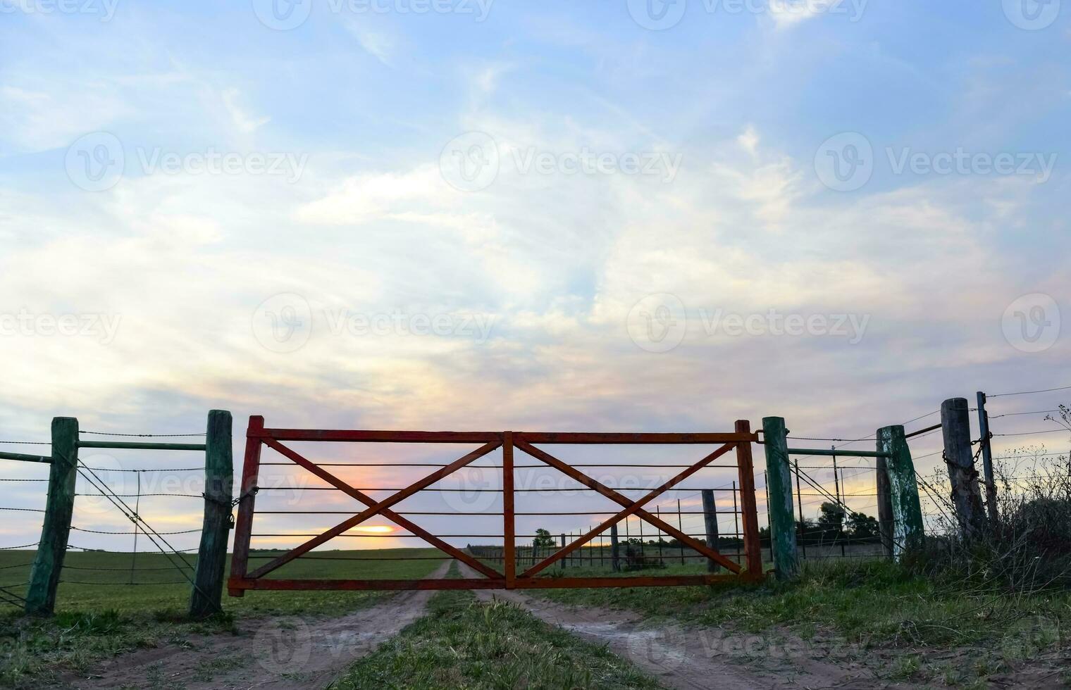 Field gateway in countryside, Patagonia , Argentina photo