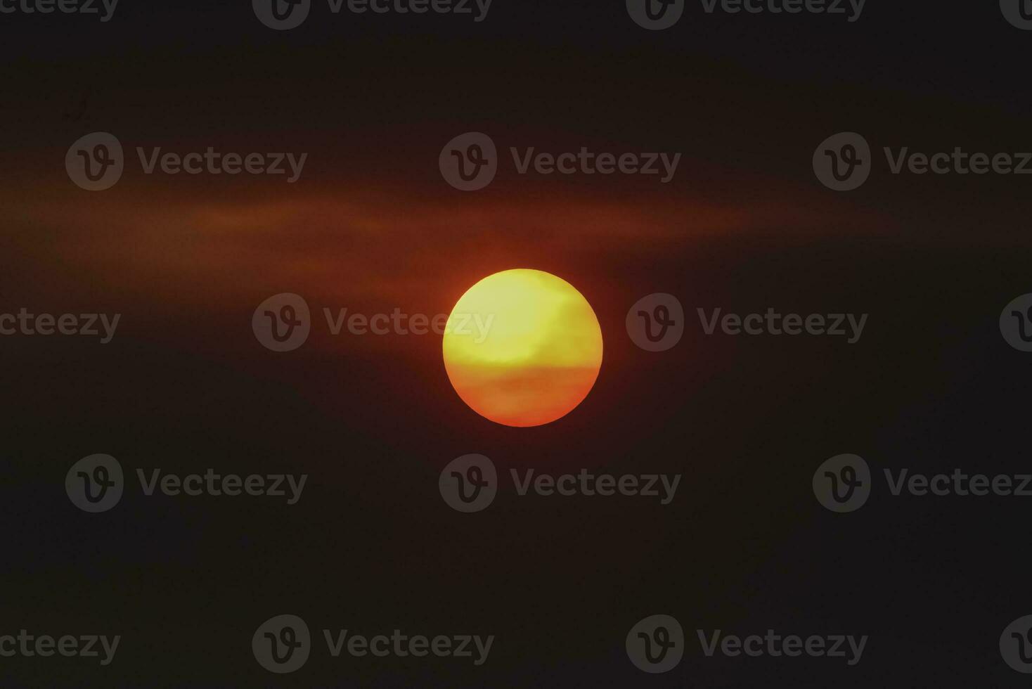 Orange sunset with clouds. photo