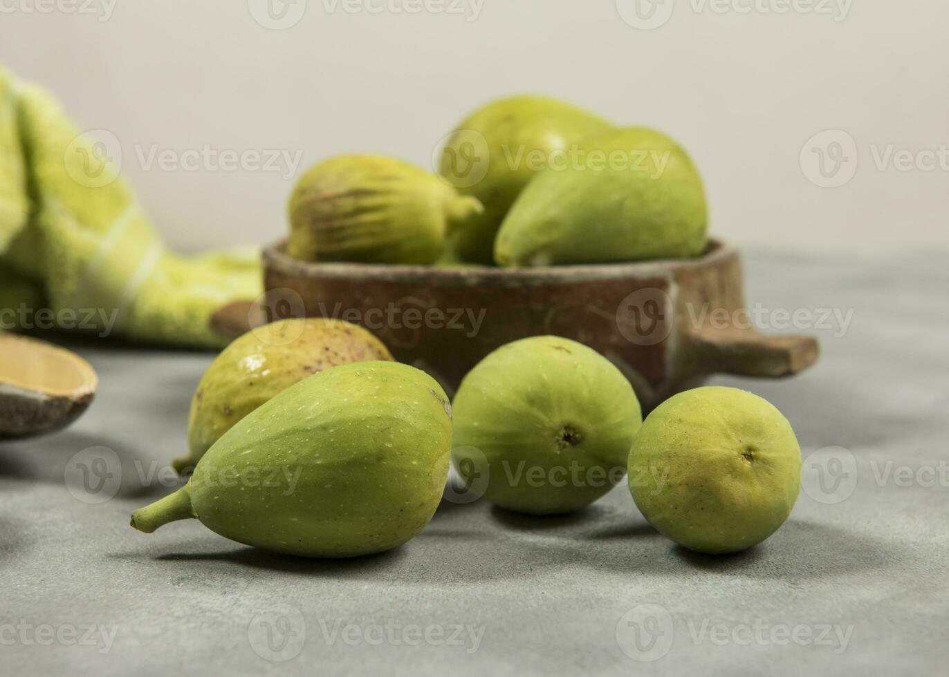 Fresh figs with ingredients on the table. photo
