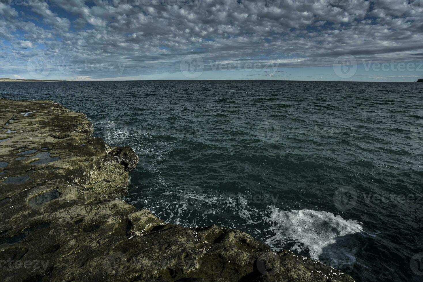 Coastal landscape with cliffs in Peninsula Valdes, World Heritage Site, Patagonia Argentina photo