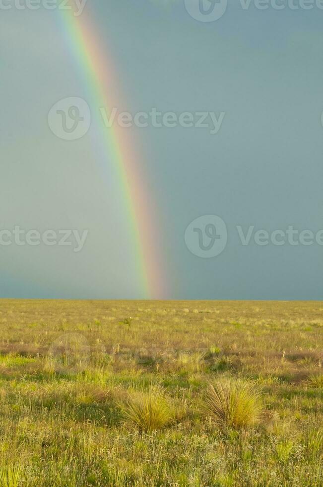 Rural landscape and rainbow,Buenos Aires province , Argentina photo