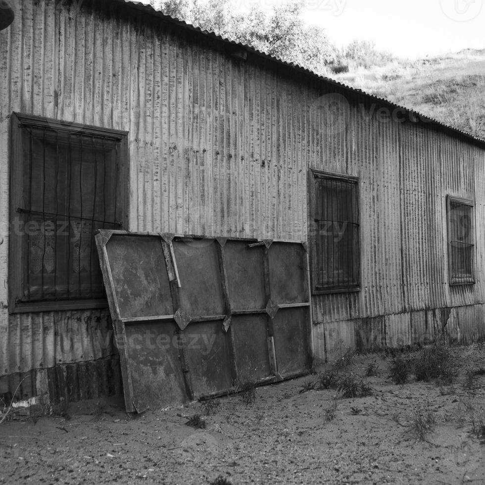 Picturesque typical construction in the town of Puerto Piramides, Peninsula Valdes, Chubut Province, Patagonia, Argentina. photo