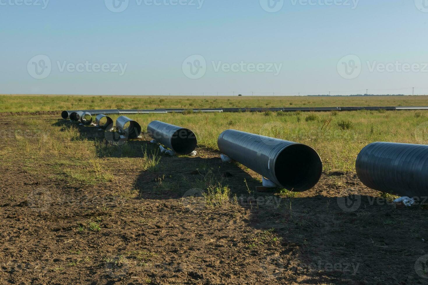 gas tubería construcción, la pampa provincia , Patagonia, argentina. foto