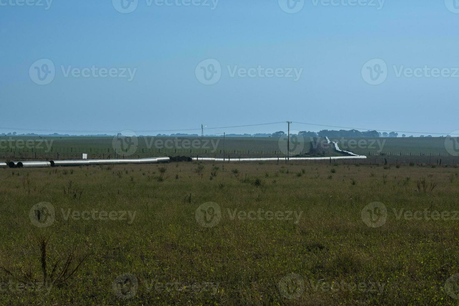 Gas pipeline construction, La Pampa province , Patagonia, Argentina. photo