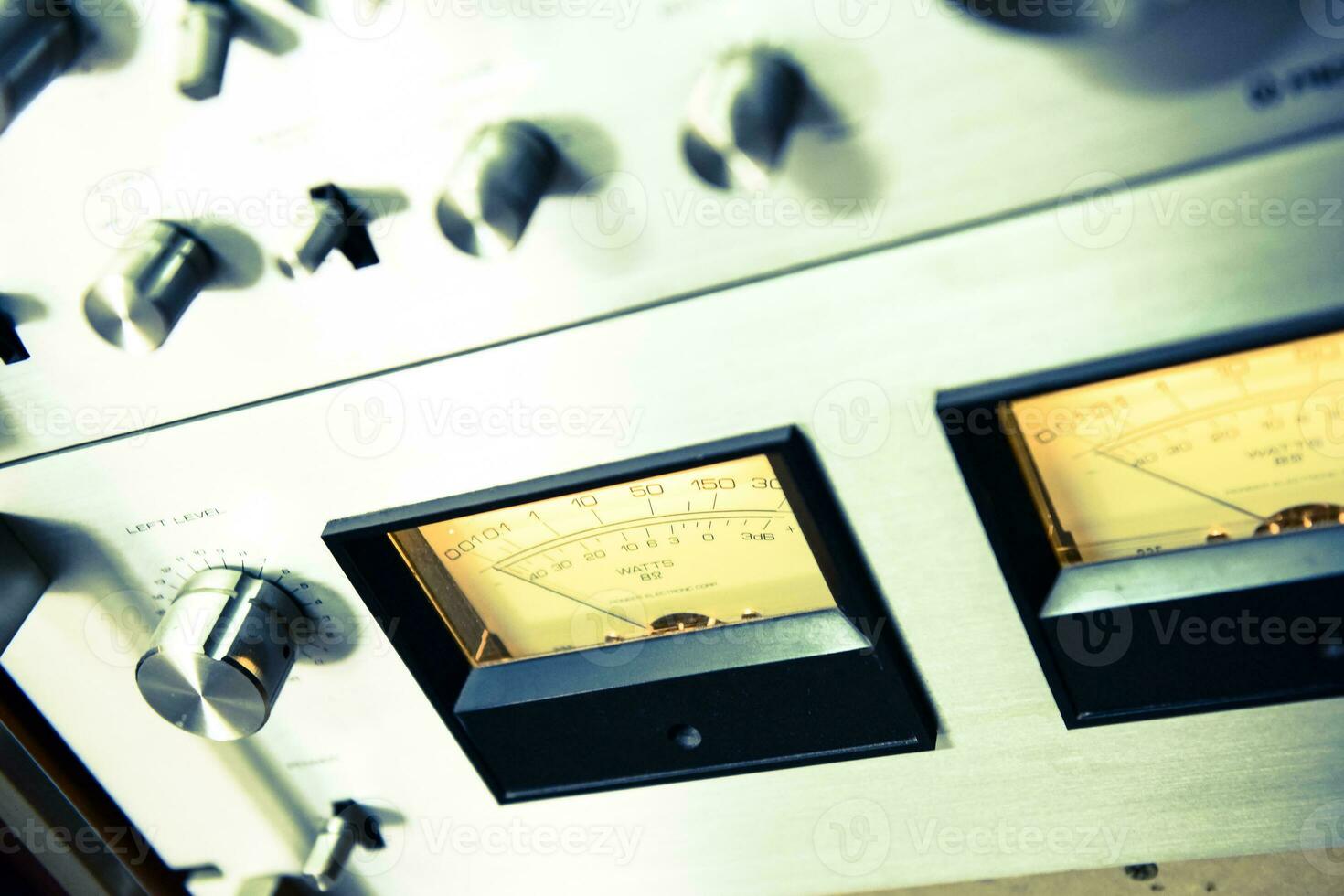 Vintage sound equipment, vintage color photo