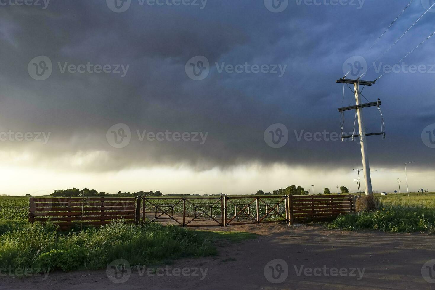 Threatening storm clouds, Pampas, Patagonia, Argentina photo