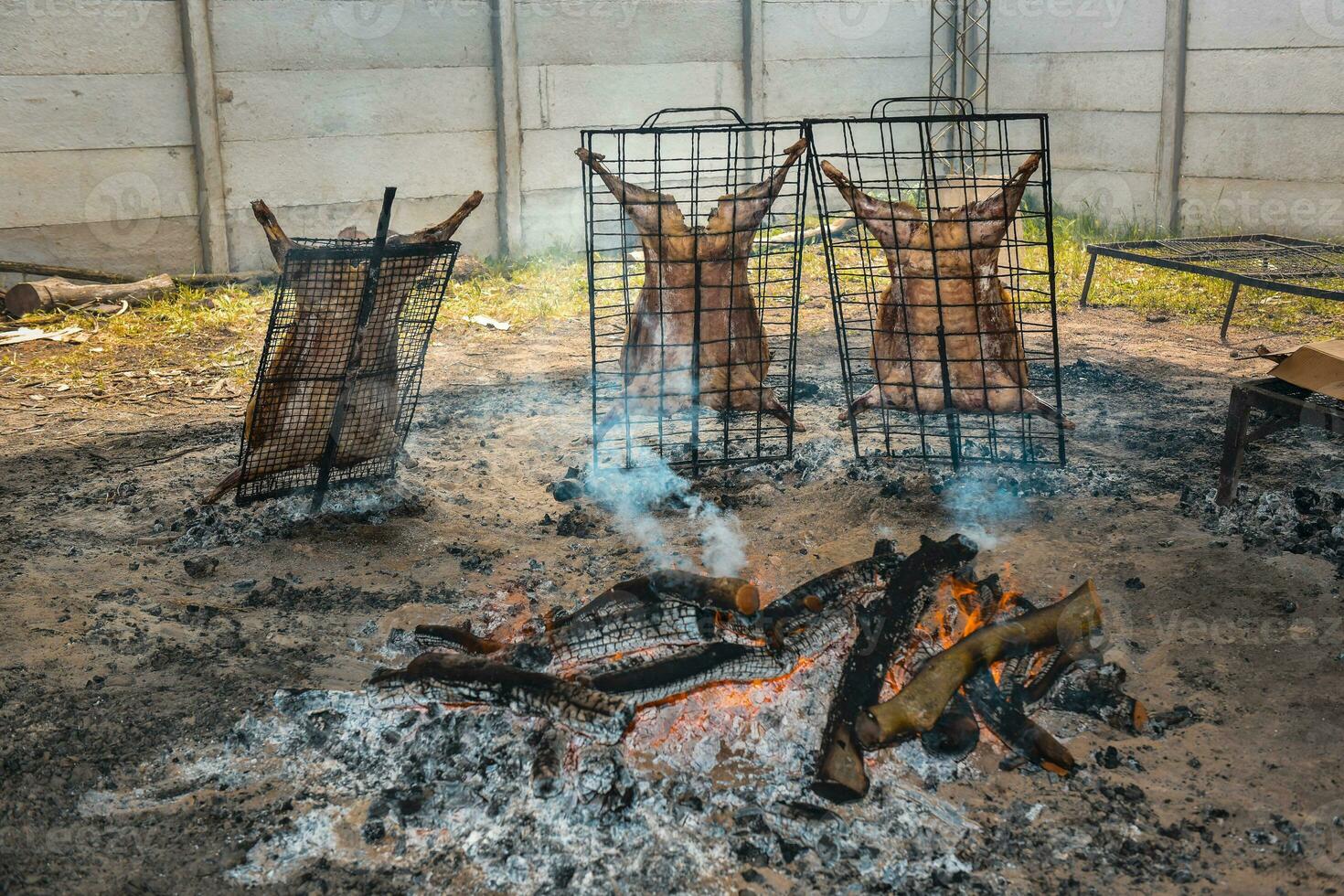 Lamb grilled on the spit photo
