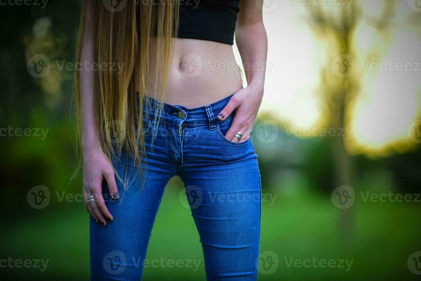 Blonde teen  abdomen photo