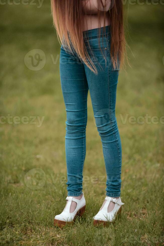 Blonde teen  abdomen photo