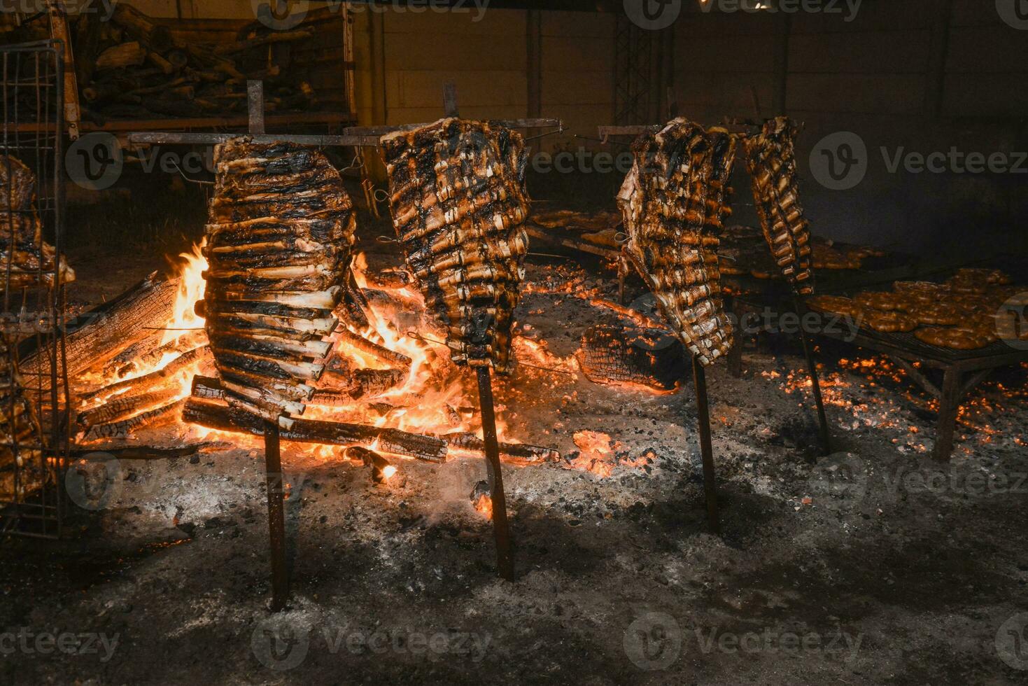 parilla vaca costillas, tradicional argentino asado foto