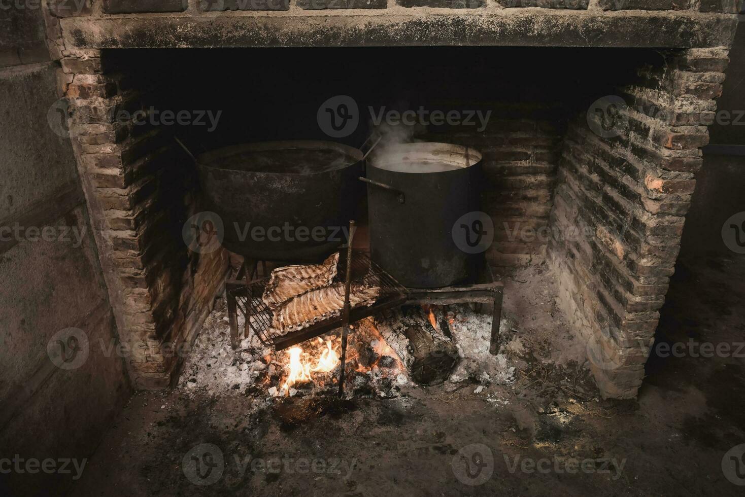 Rustic stove, traditional Argentine cuisine, Patagonia photo
