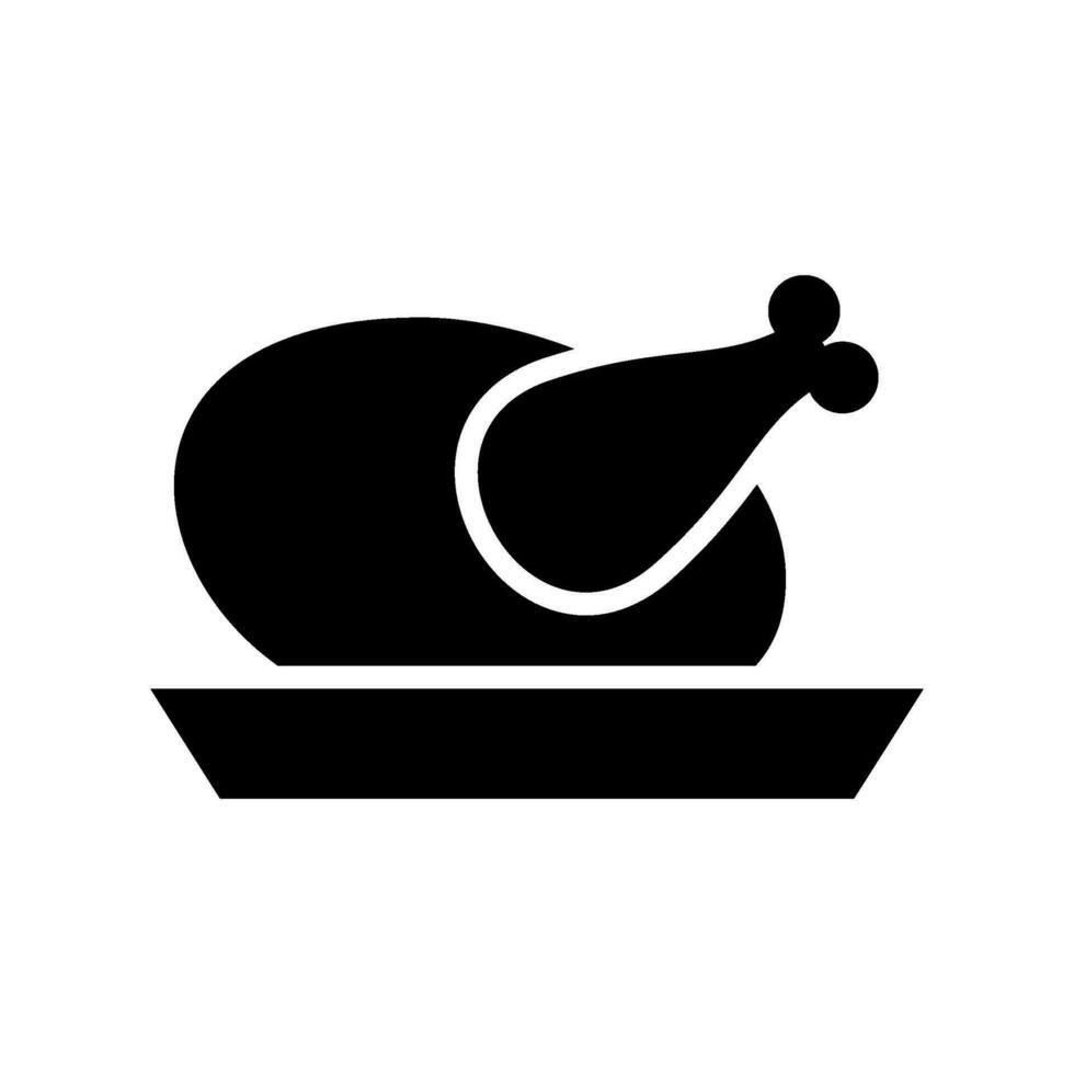 Roast Chicken Icon Vector Symbol Design Illustration