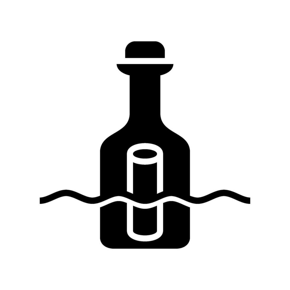 mensaje botella icono vector símbolo diseño ilustración