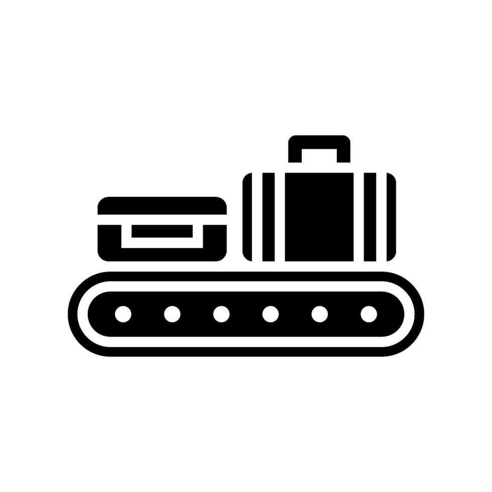equipaje transportador icono vector símbolo diseño ilustración