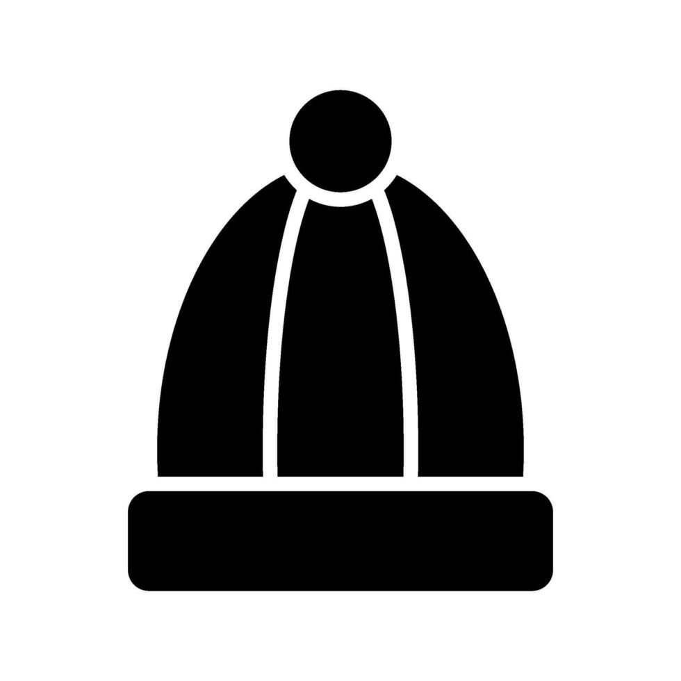 Knitted Hat Icon Vector Symbol Design Illustration