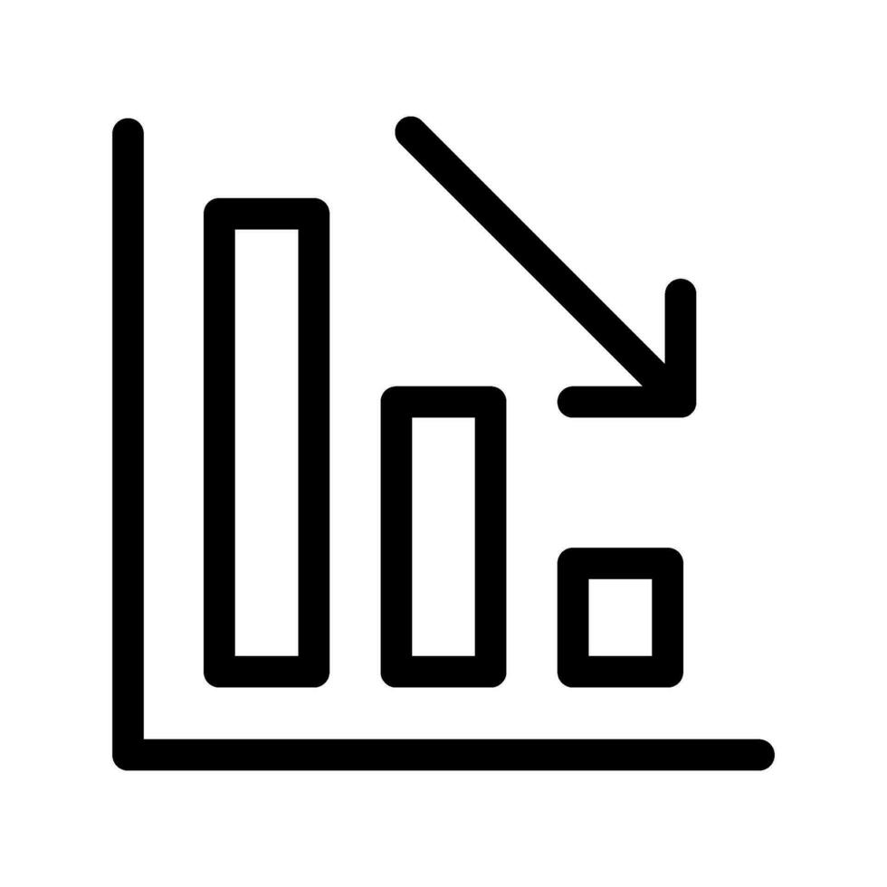 Loss Chart Icon Vector Symbol Design Illustration